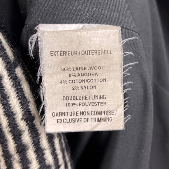 Soia & Kyo Wool Angora Striped Tweed Heavyweight Pea Coat Women’s Size Small - Picture 7 of 10